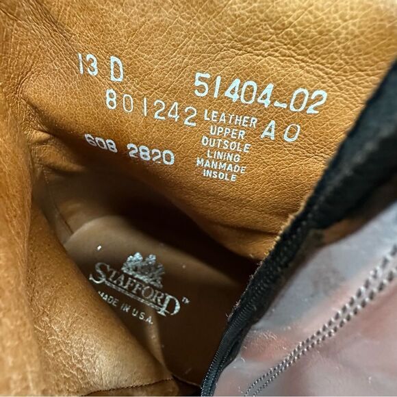 STAFFORD Never Worn Whiskey Brown Leather Ankle Zip Chelsea Boots Size 13 - Picture 5 of 17